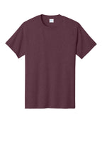 Front View of Hthr Ath Mroon Port & Co Core Cotton Tee. PC54
