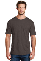 Front View of Hthr Brown District Perfect Blend CVC Tee. DM108