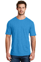 Front View of Hthr Brt Turqu District Perfect Blend CVC Tee. DM108