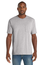 Front View of Hthr Grey CornerStone Workwear Pocket Tee CS430