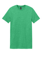 Front View of Hthr Irish Grn Gildan Softstyle T-Shirt. 64000