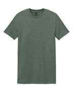 Front View of Hthr Mltry Grn Gildan Softstyle T-Shirt. 64000