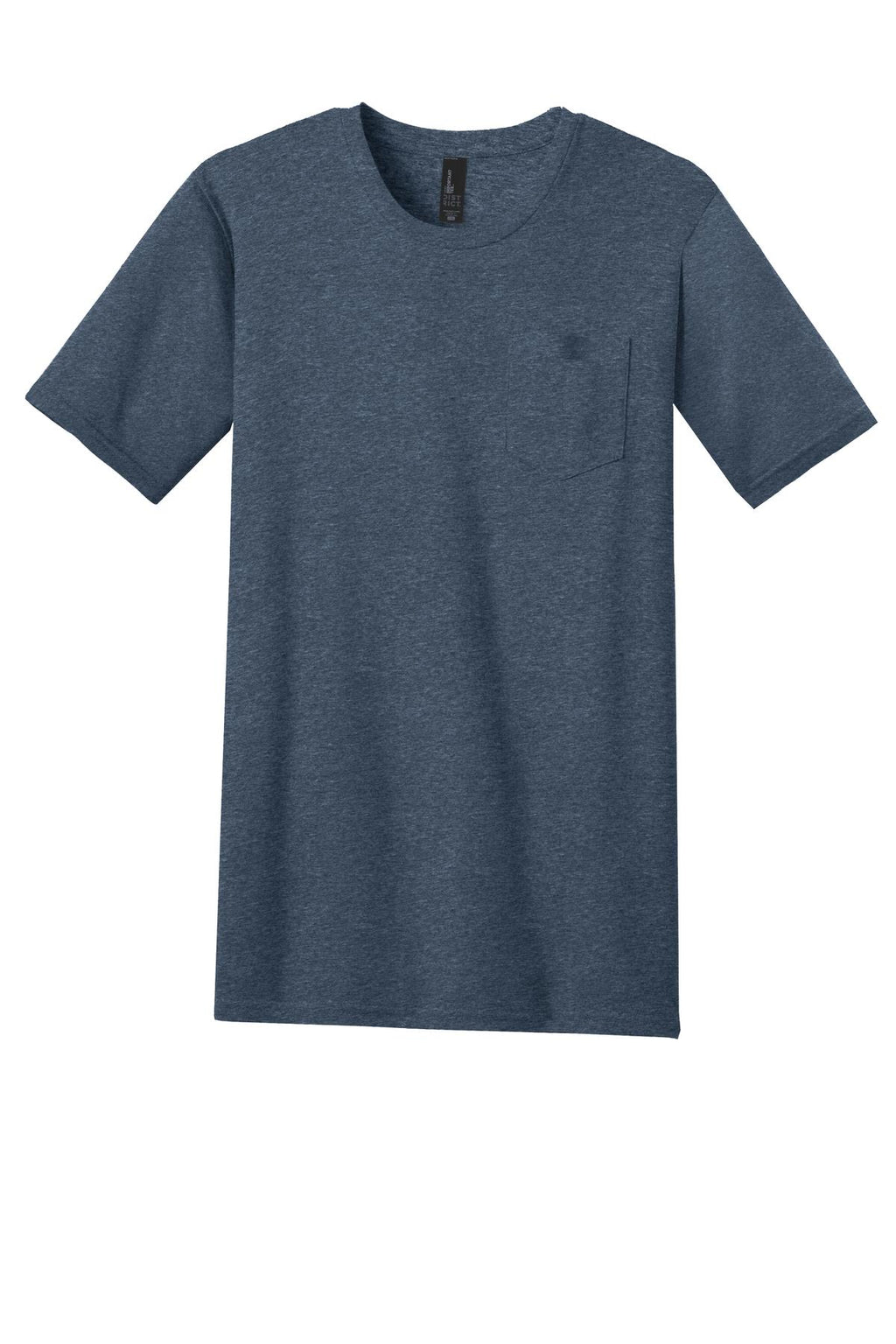 Front View of Hthr Navy District Very Important Tee with Pocket. DT6000P