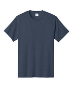 Front View of Hthr Navy Port & Co Core Cotton Tee. PC54