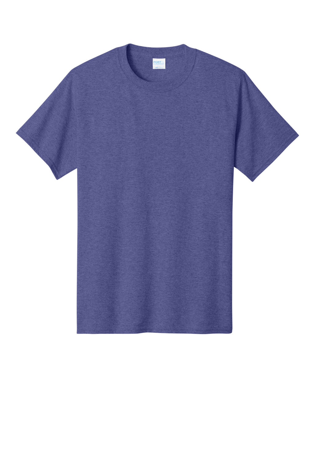 Front View of Hthr Purple Port & Co Core Cotton Tee. PC54