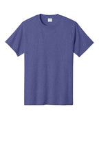 Front View of Hthr Purple Port & Co Core Cotton Tee. PC54