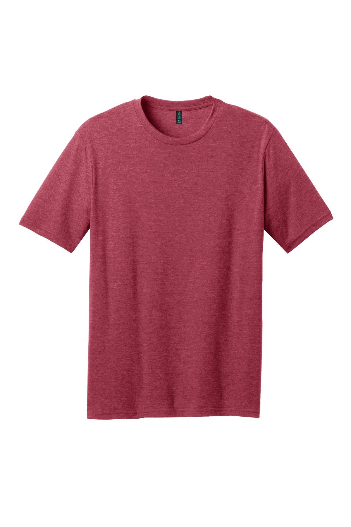 Front View of Hthr Red District Perfect Blend CVC Tee. DM108