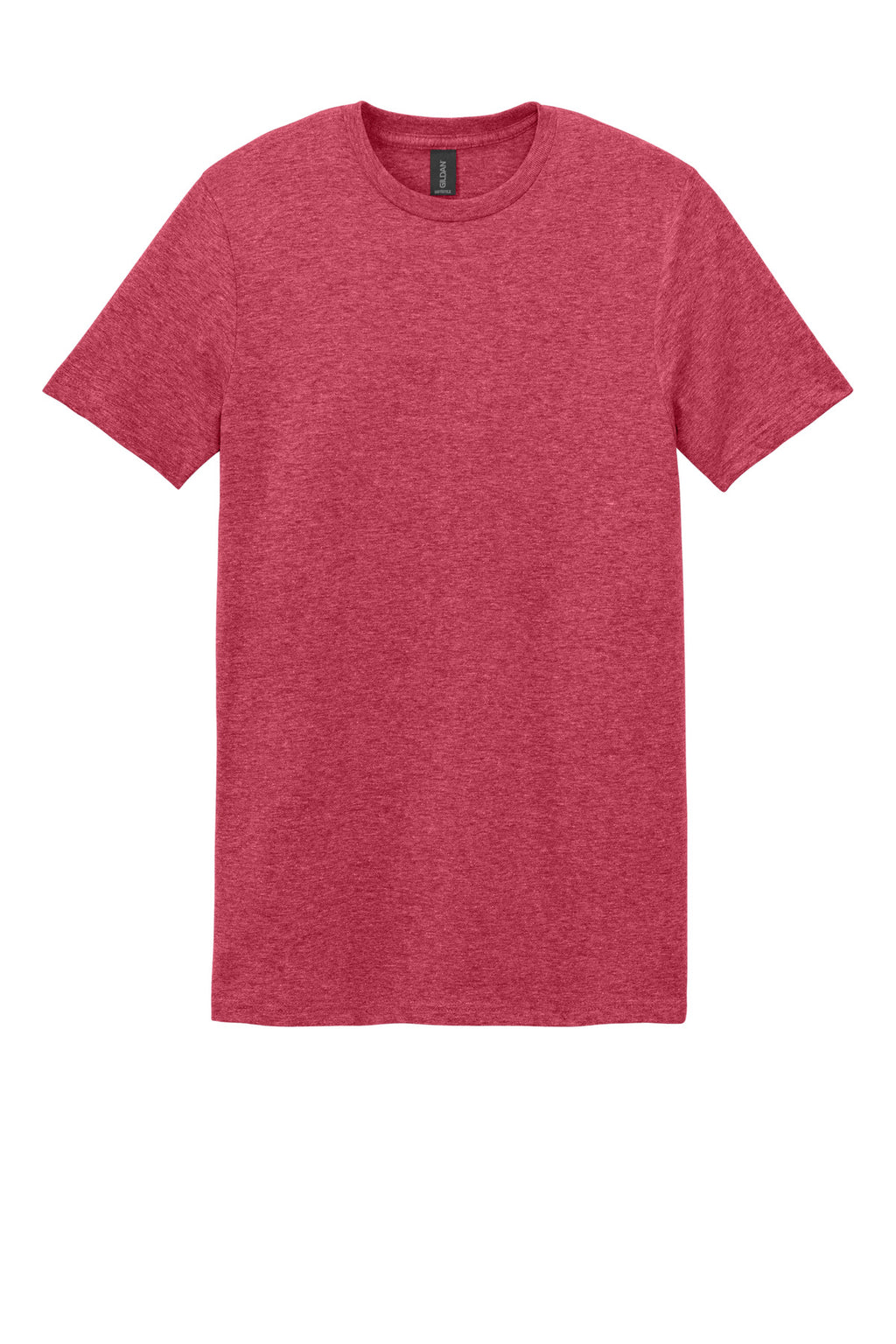 Front View of Hthr Red Gildan Softstyle T-Shirt. 64000