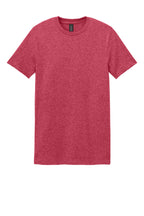 Front View of Hthr Red Gildan Softstyle T-Shirt. 64000