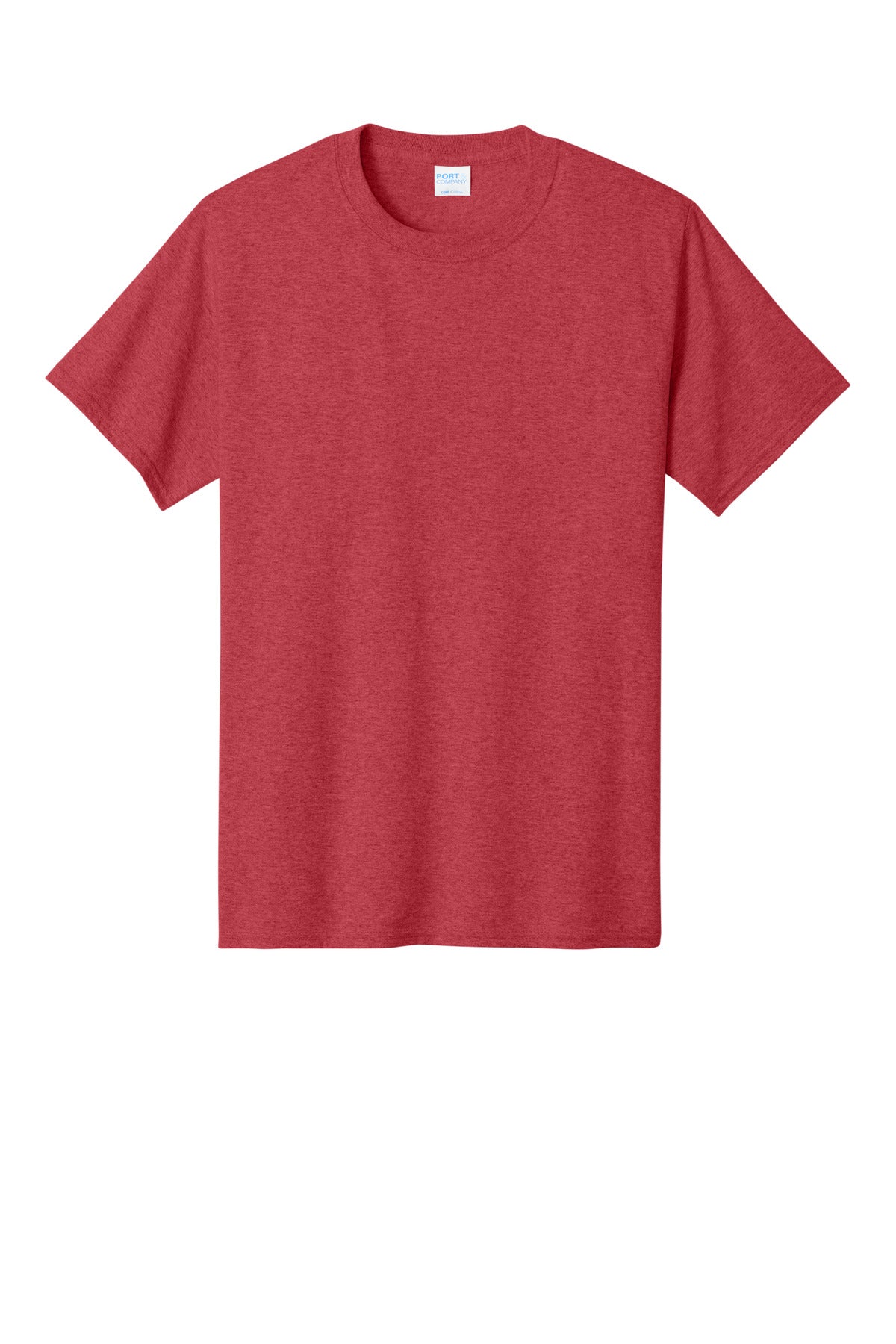 Front View of Hthr Red Port & Co Core Cotton Tee. PC54