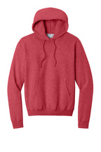 Front View of Hthr Red Port & Co Core Fleece Pullover Hooded Sweatshirt. PC78H