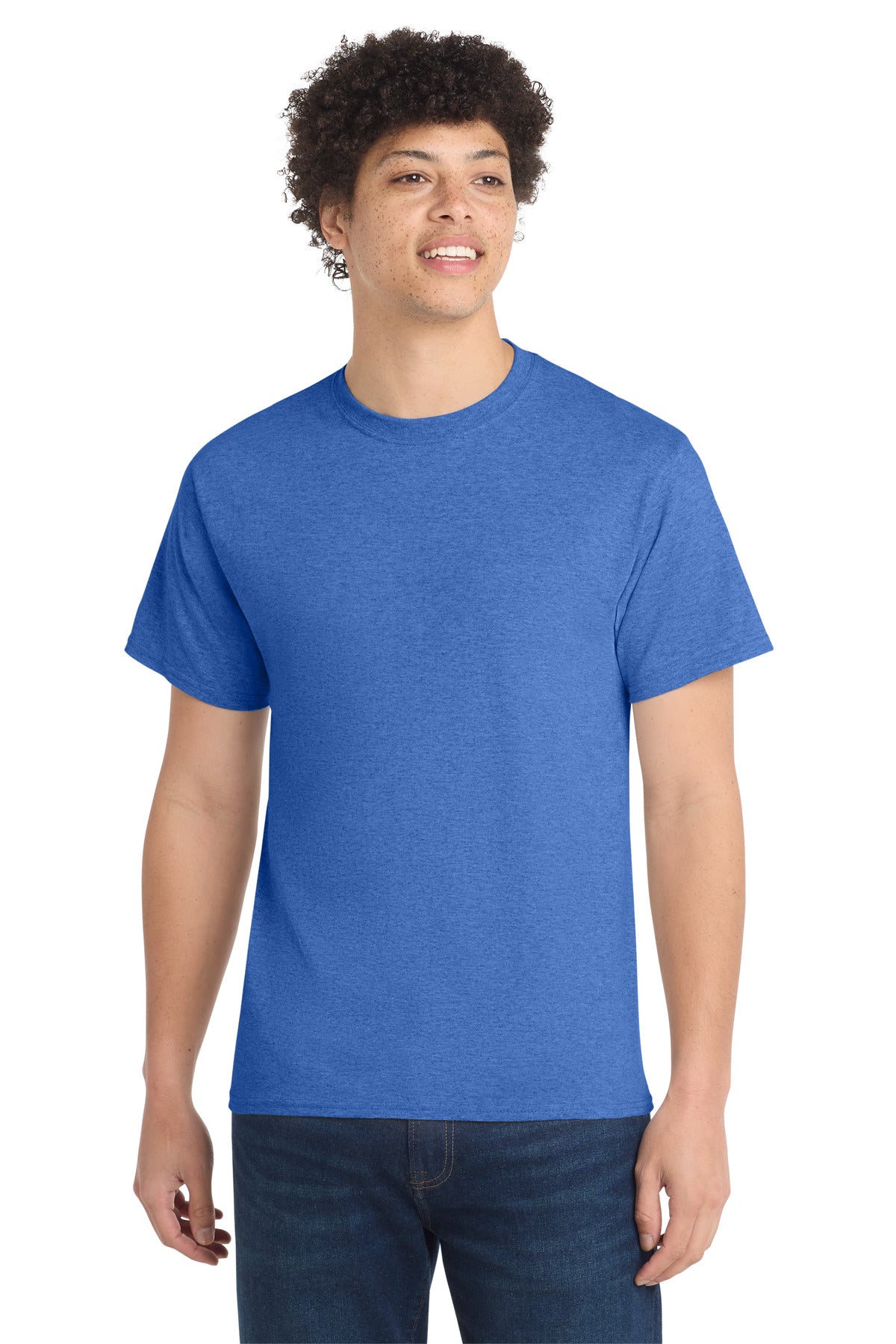 Front View of Hthr Royal Port & Co Core Cotton Tee. PC54