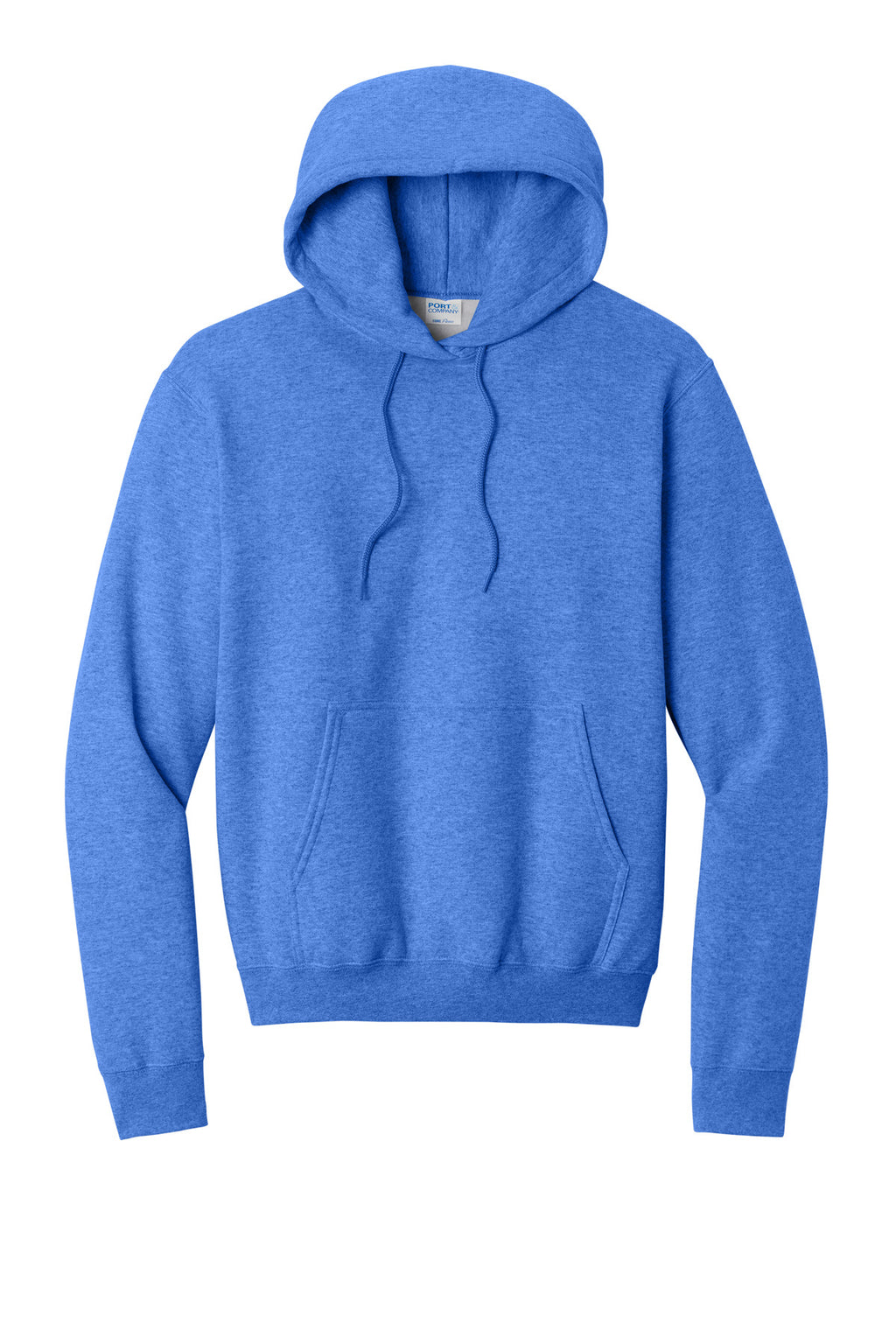 Front View of Hthr Royal Port & Co Core Fleece Pullover Hooded Sweatshirt. PC78H