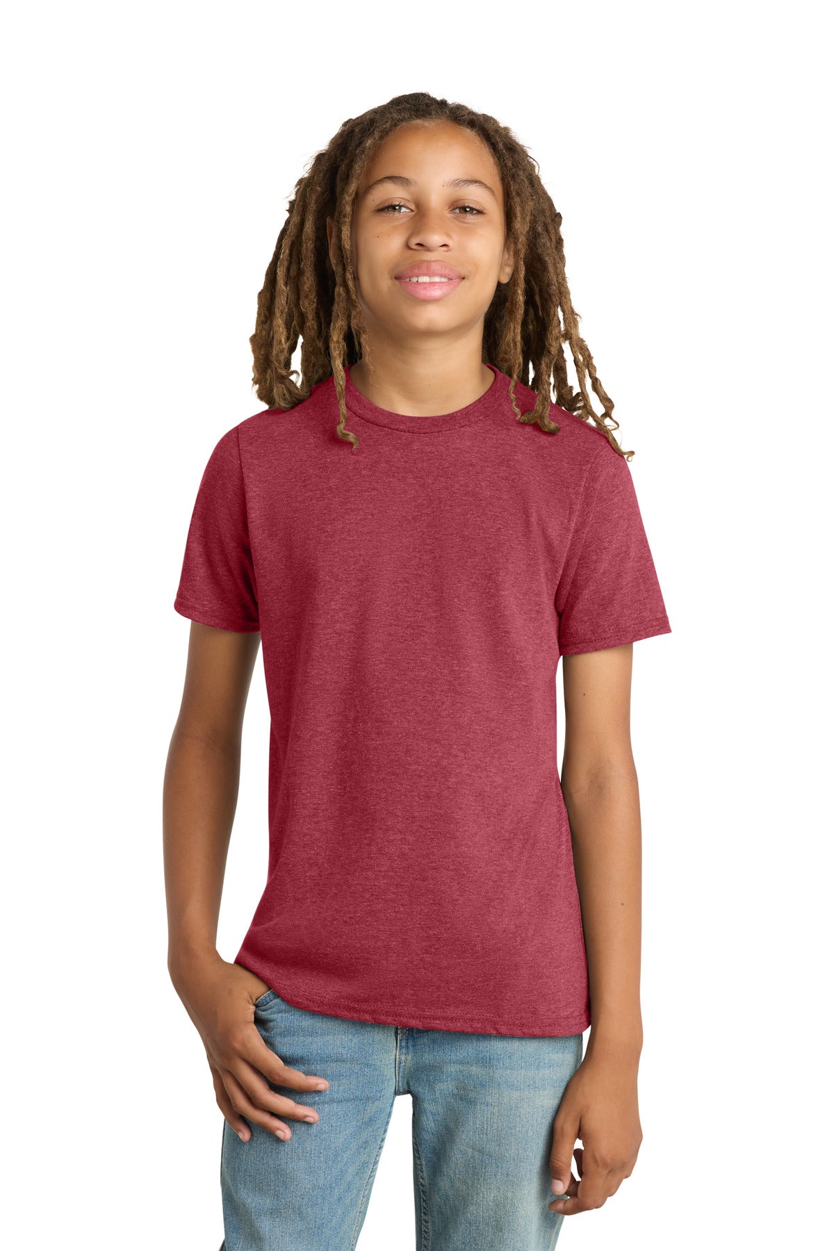 Front View of Hthrd Cardinal District Youth Very Important Tee . DT6000Y