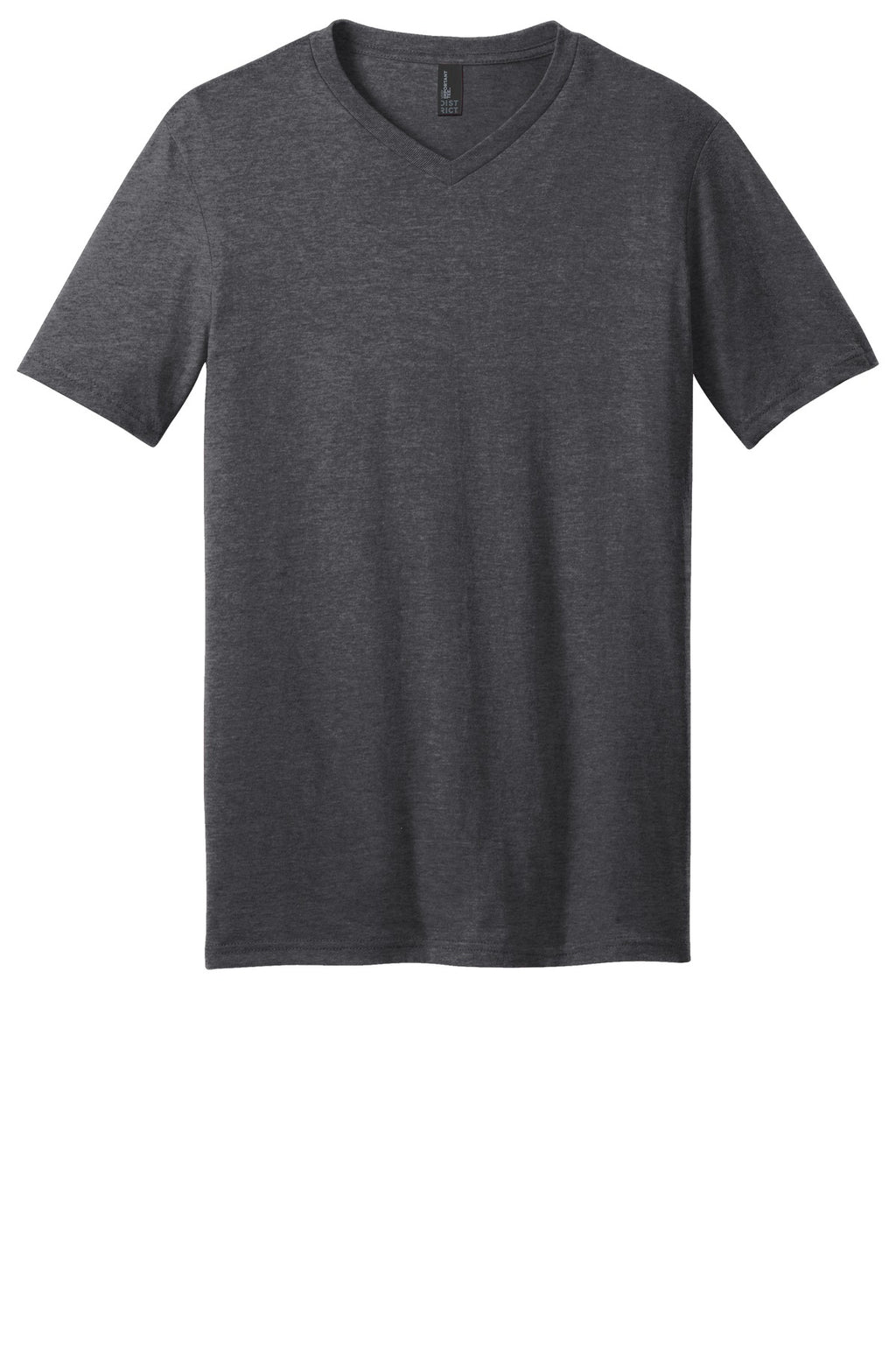 Front View of Hthrd Charcoal District Very Important Tee V-Neck. DT6500