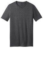 Front View of Hthrd Charcoal District Very Important Tee V-Neck. DT6500