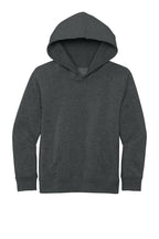 Front View of Hthrd Charcoal District Youth V.I.T. Fleece Hoodie DT6100Y