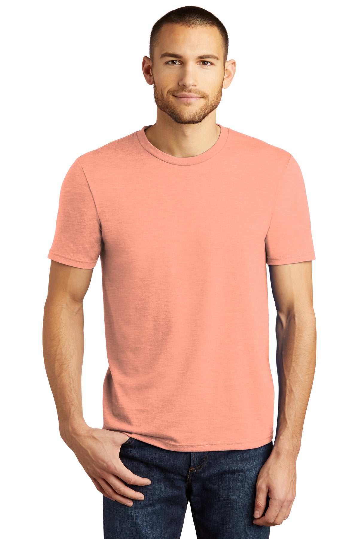 Front View of Hthrd Dsty Pch District Perfect Tri Tee. DM130