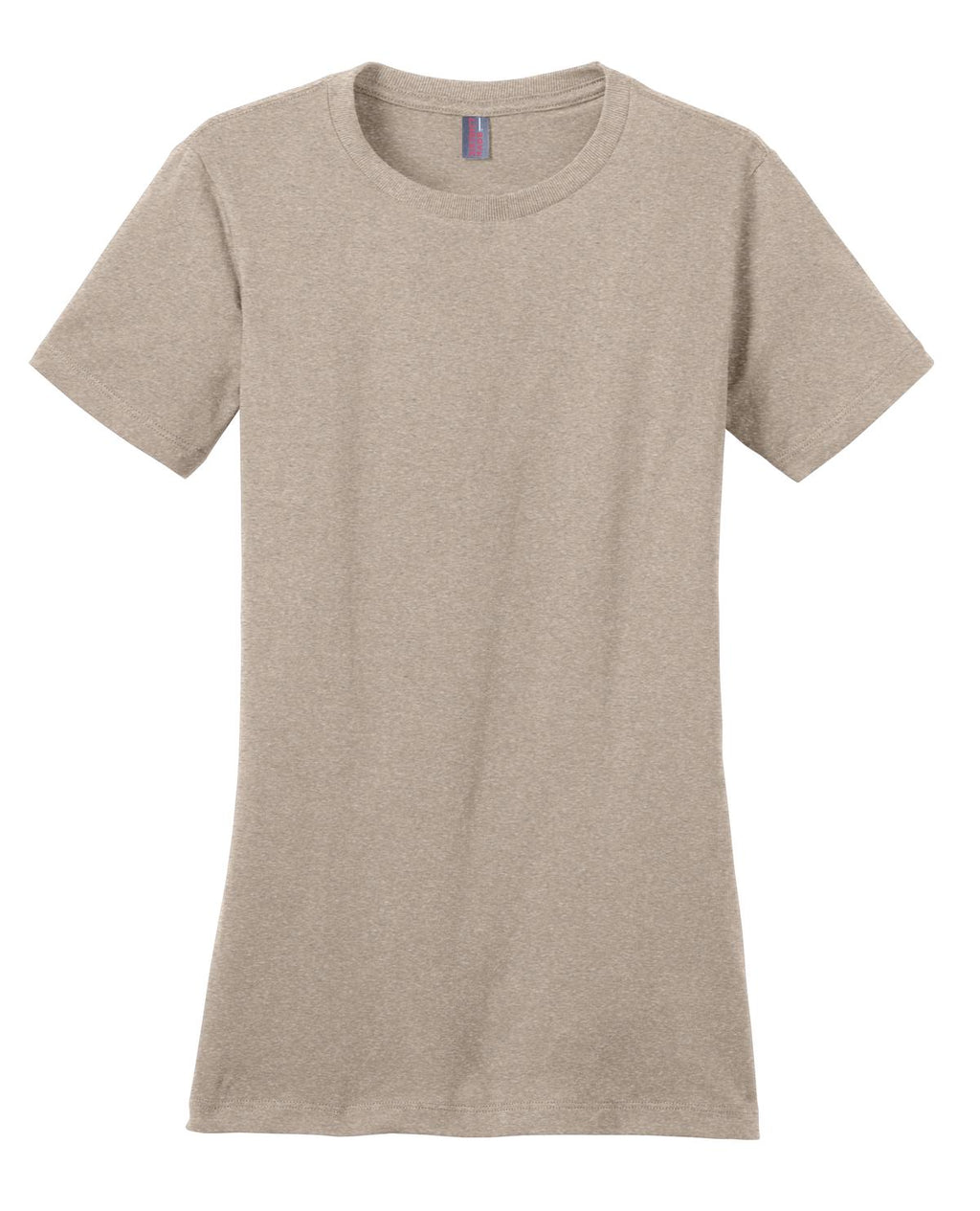 Front View of Hthrd Latte District Women's Perfect Weight Tee. DM104L