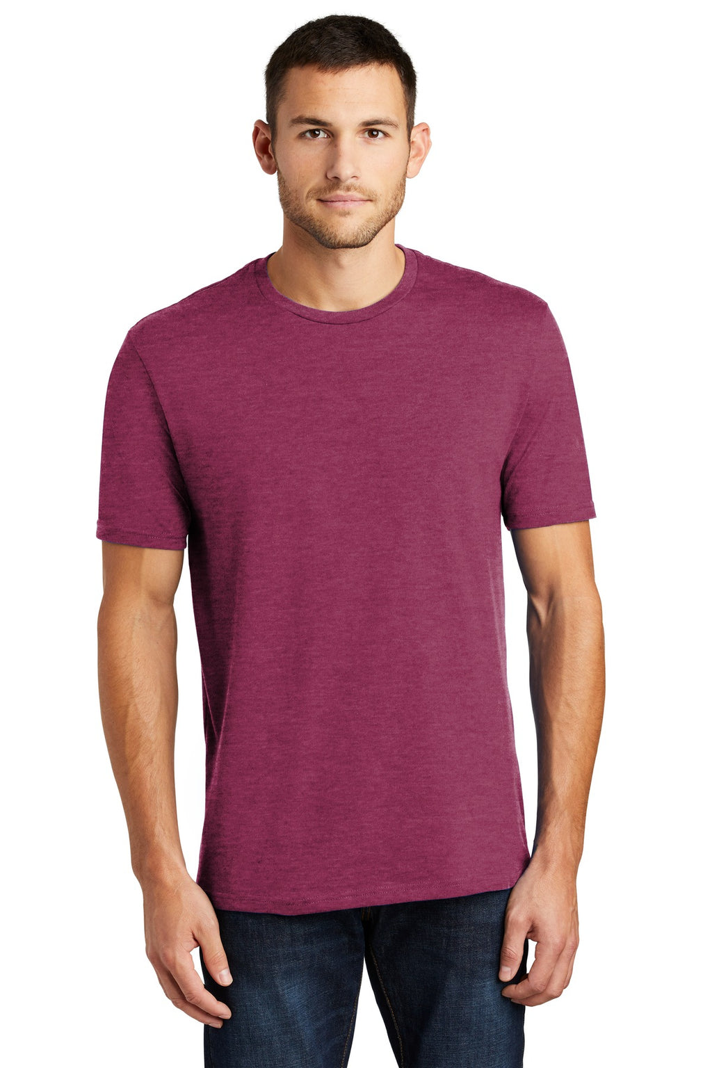 Front View of Hthrd Loganbry District Perfect Weight Tee. DT104