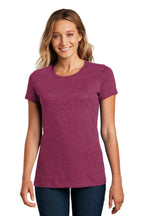 Front View of Hthrd Loganbry District Women's Perfect Weight Tee. DM104L