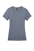 Front View of Hthrd Navy District Women's Perfect Weight Tee. DM104L