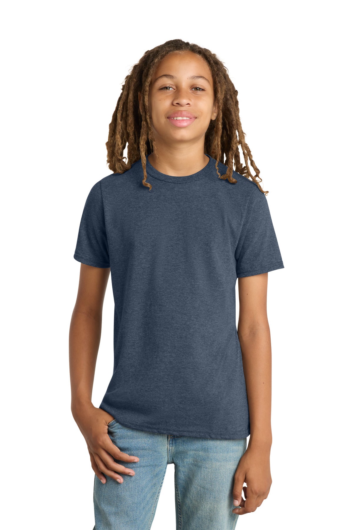 Front View of Hthrd Navy District Youth Very Important Tee . DT6000Y