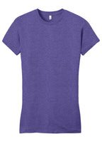 Front View of Hthrd Purple District Women's Fitted Very Important Tee . DT6001