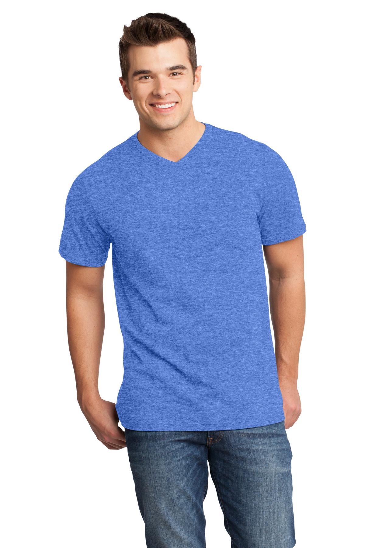 Front View of Hthrd Royal District Very Important Tee V-Neck. DT6500