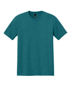 Front View of Hthrd Teal District Perfect Tri Tee. DM130