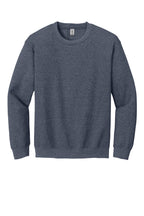 Front View of HthrDkNavy Gildan Heavy Blend Crewneck Sweatshirt. 18000