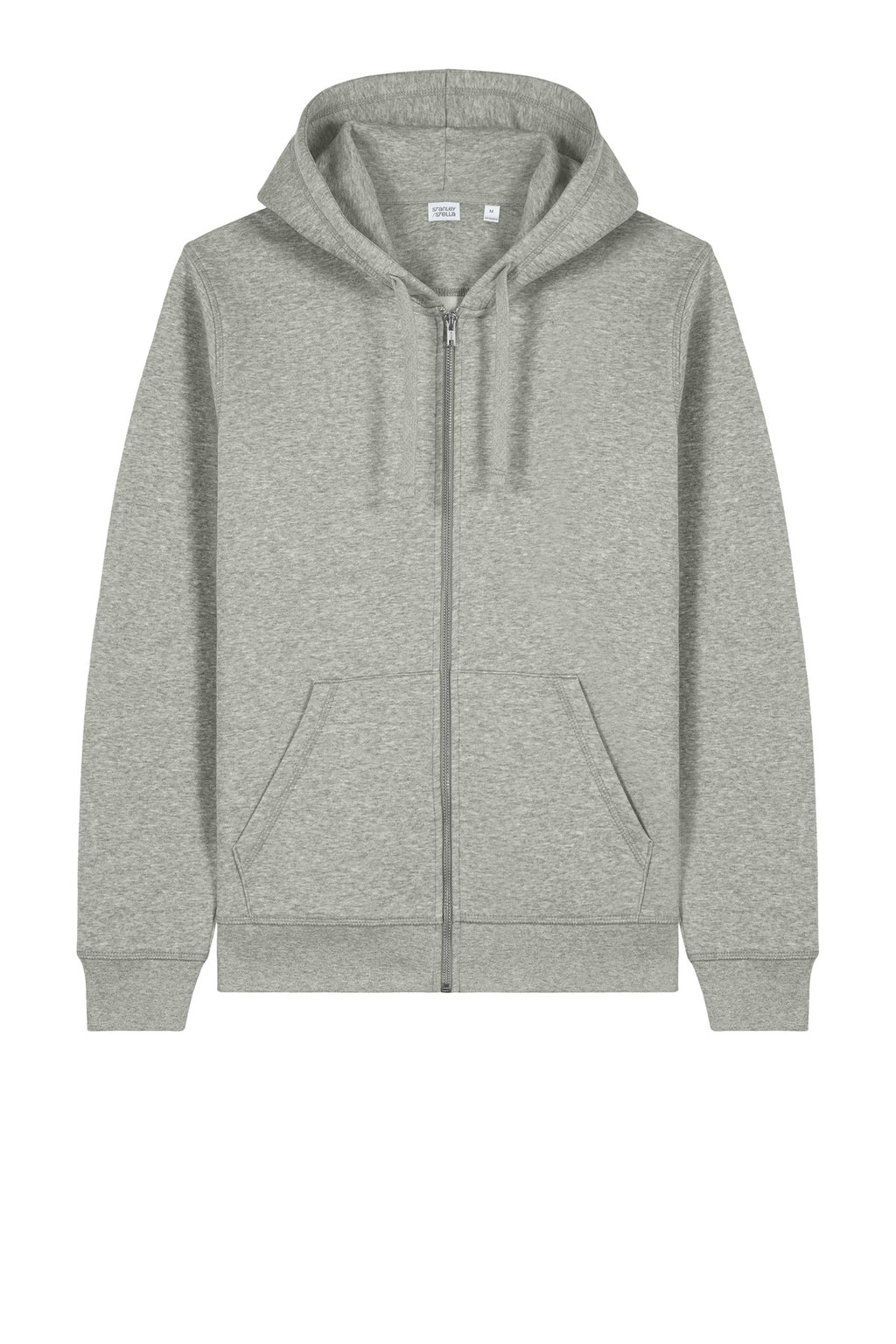Front View of HthrGrey Stanley/Stella Unisex Mixer Full-Zip Hooded Sweatshirt SXU011