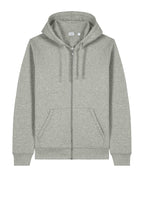 Front View of HthrGrey Stanley/Stella Unisex Mixer Full-Zip Hooded Sweatshirt SXU011