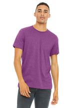 Front View of HthrMagnta BELLA+CANVAS Unisex Heather CVC Short Sleeve Tee. BC3001CVC