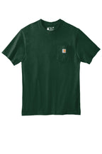Front View of Hunter Green Carhartt Workwear Pocket Short Sleeve T-Shirt. CTK87