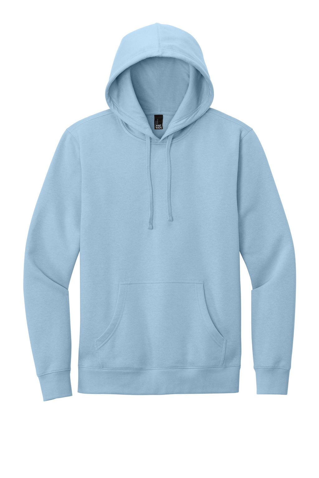Front View of Ice Blue District V.I.T. Fleece Hoodie DT6100