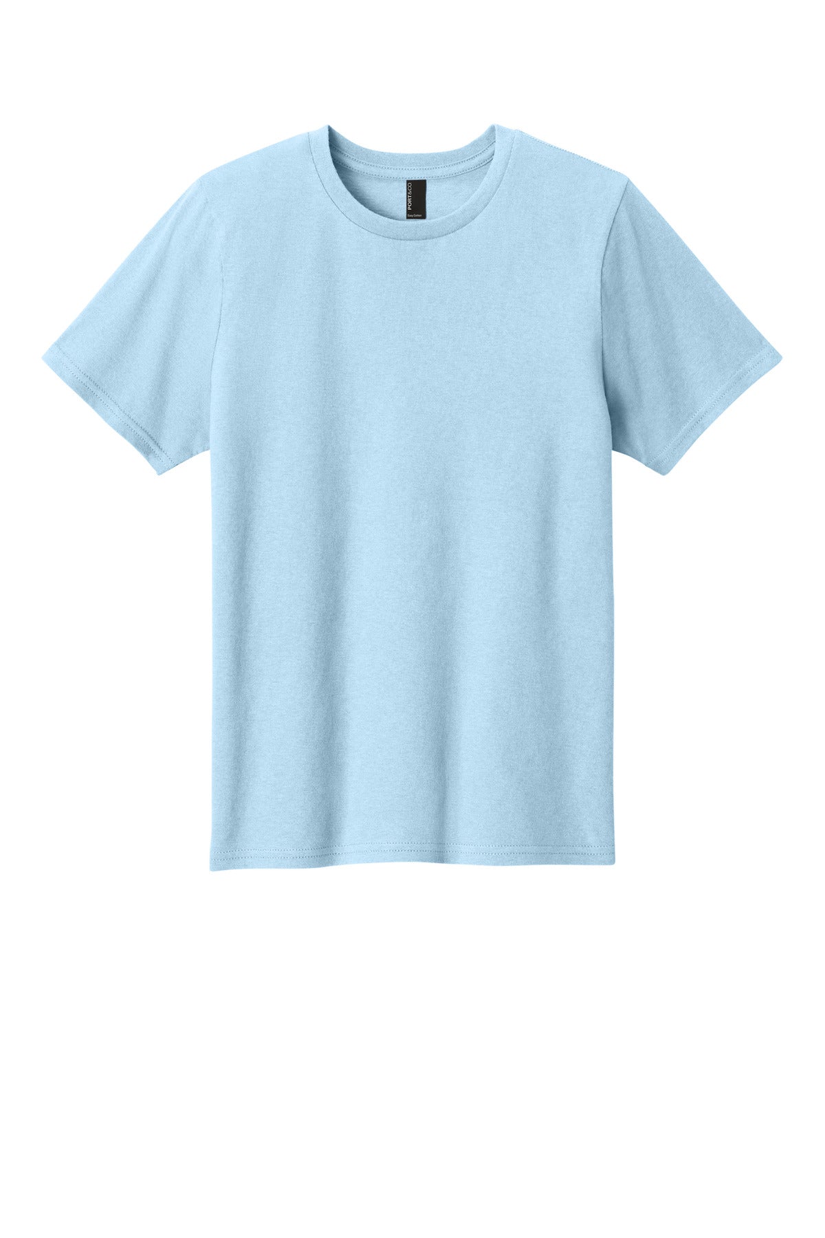Front View of IceBlue Port & Co Youth Easy Cotton Tee PC43Y