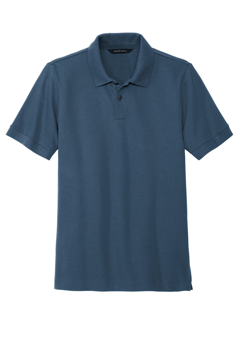 Front View of InsBlue Mercer+Mettle Stretch Heavyweight Pique Polo MM1000