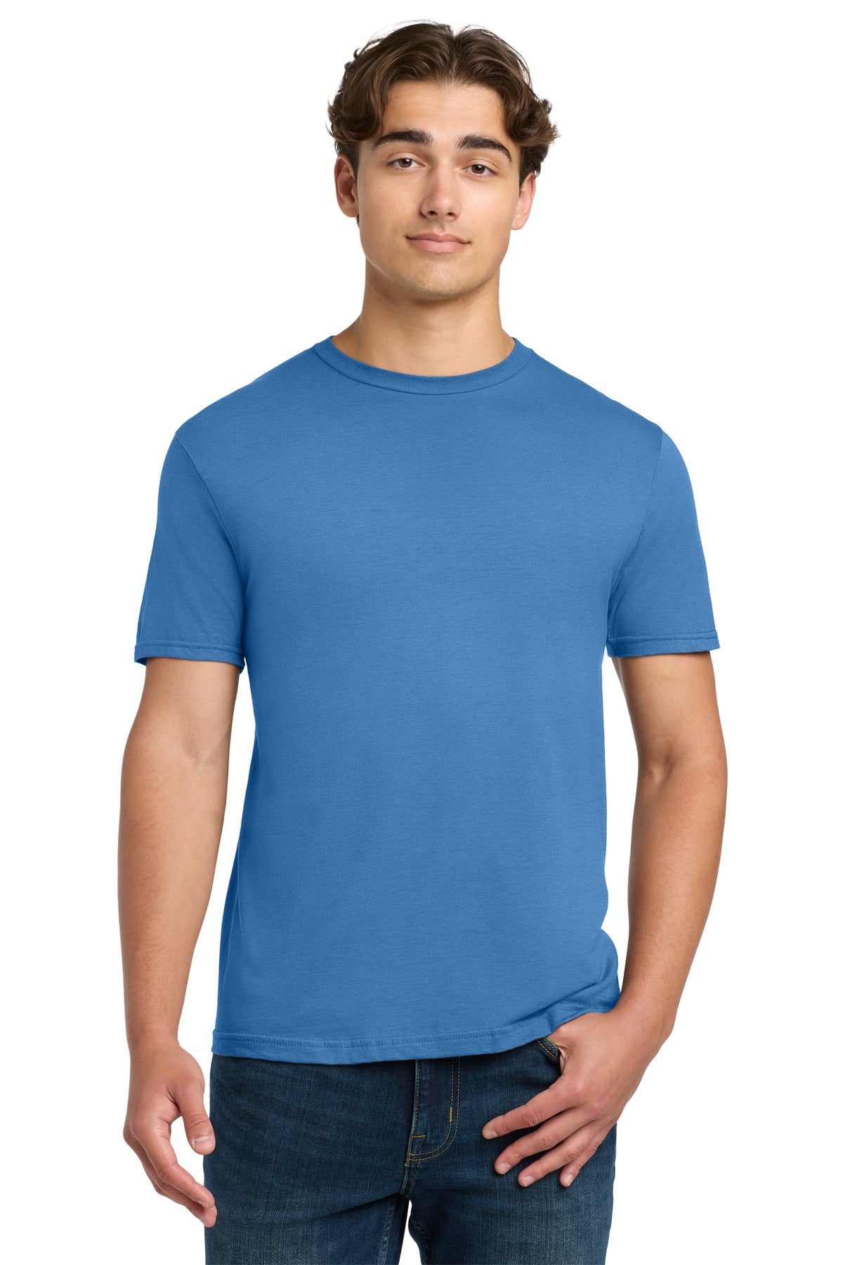 Front View of Iris Gildan Softstyle T-Shirt. 64000