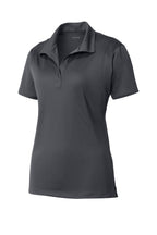 Front View of Iron Grey Sport-Tek Women's Micropique Sport-Wick Polo. LST650