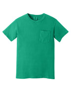 Front View of IslandGrn COMFORT COLORS Heavyweight Ring Spun Pocket Tee. 6030