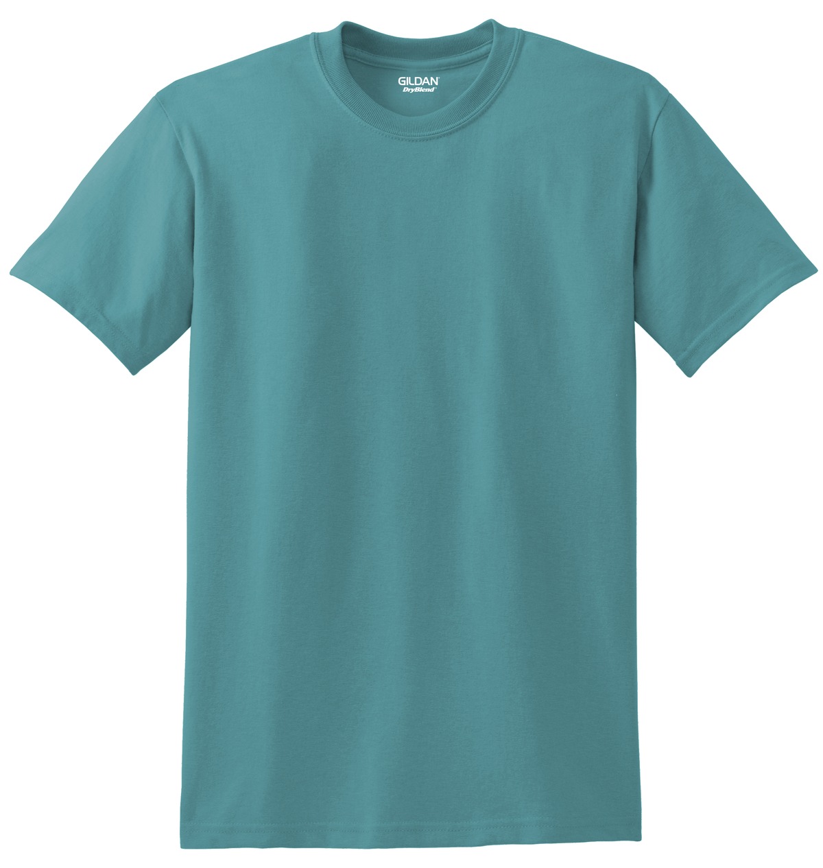 Front View of Jade Dome Gildan DryBlend 50 Cotton/50 Poly T-Shirt. 8000