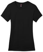 Front View of Jet Black District Women's Perfect Weight Tee. DM104L