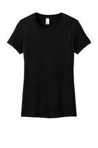 Front View of Jet Black District Women's Perfect Weight Tee. DM104L
