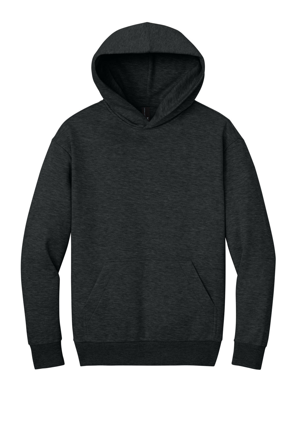 Front View of JetBlackHt District V.I.T. Heavyweight Fleece Hoodie DT6150