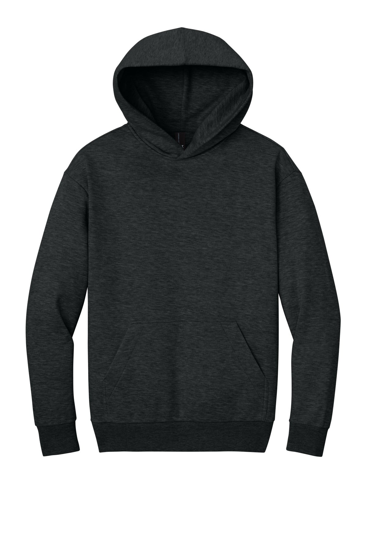 Front View of JetBlackHt District V.I.T. Heavyweight Fleece Hoodie DT6150