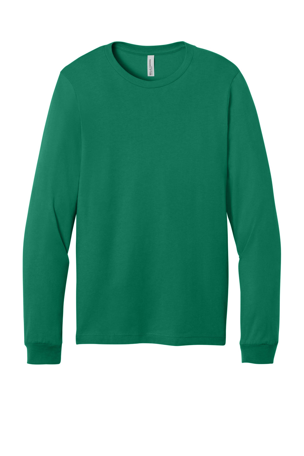 Front View of Kelly BELLA+CANVAS Unisex Jersey Long Sleeve Tee. BC3501
