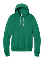 Front View of Kelly BELLA+CANVAS Unisex Sponge Fleece Pullover Hoodie. BC3719