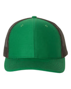 Front View of Kelly/ Black Snapback Trucker Cap - 112