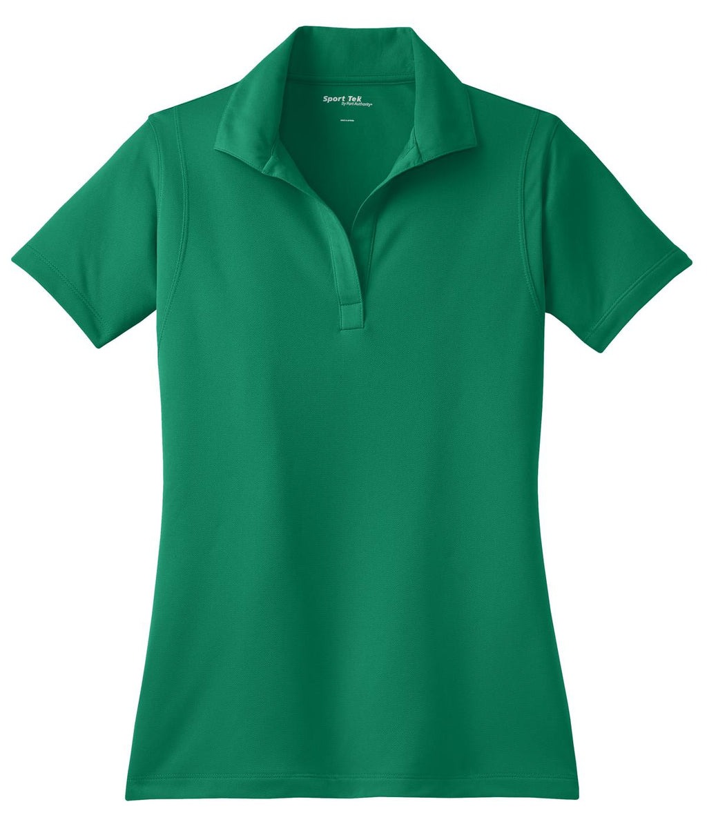 Front View of Kelly Green Sport-Tek Women's Micropique Sport-Wick Polo. LST650